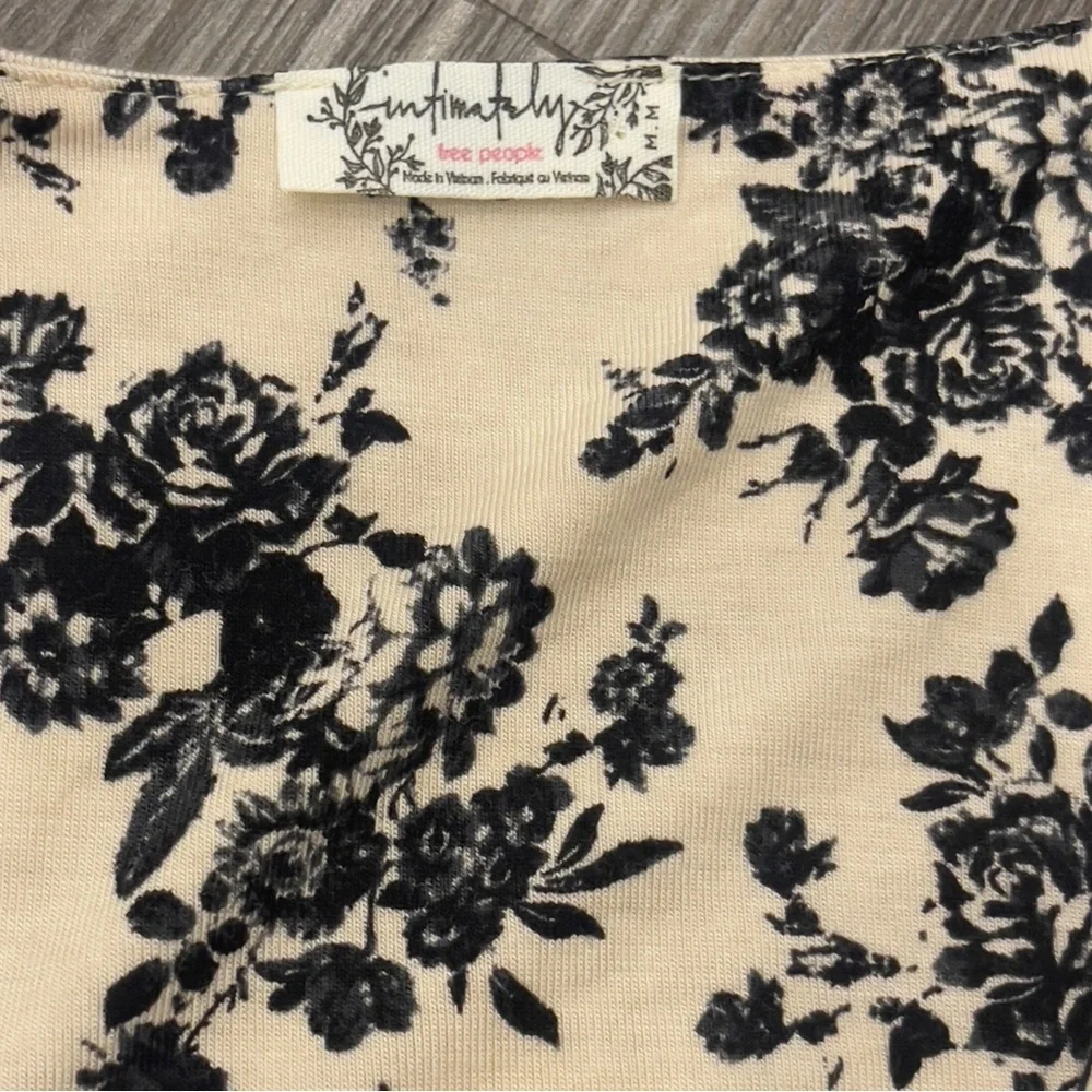 Free People Imtimately Floral Turnt Bodysuit in Ecru Combo Medium - Picture 13 of 16